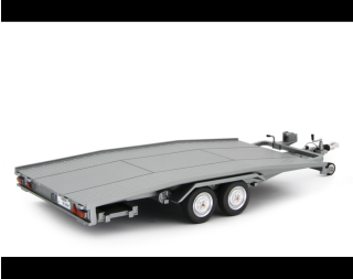 Autotransporter Anhänger Ellebi  silber Laudoracing 1:18 Resinemodell (Türen, Motorhaube... nicht zu öffnen!)